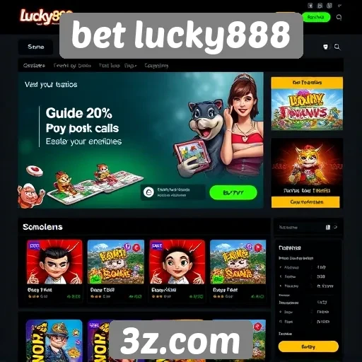 Interface e usabilidade do site bet lucky888